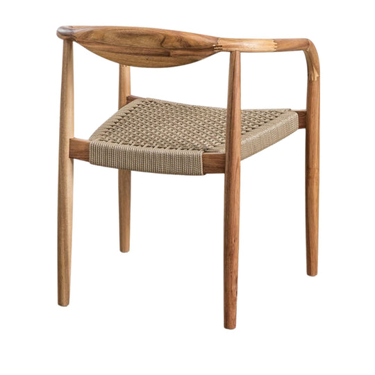 Lot de 2 chaises SKLUM Mallory en bois d'acacia et tissu bouclé