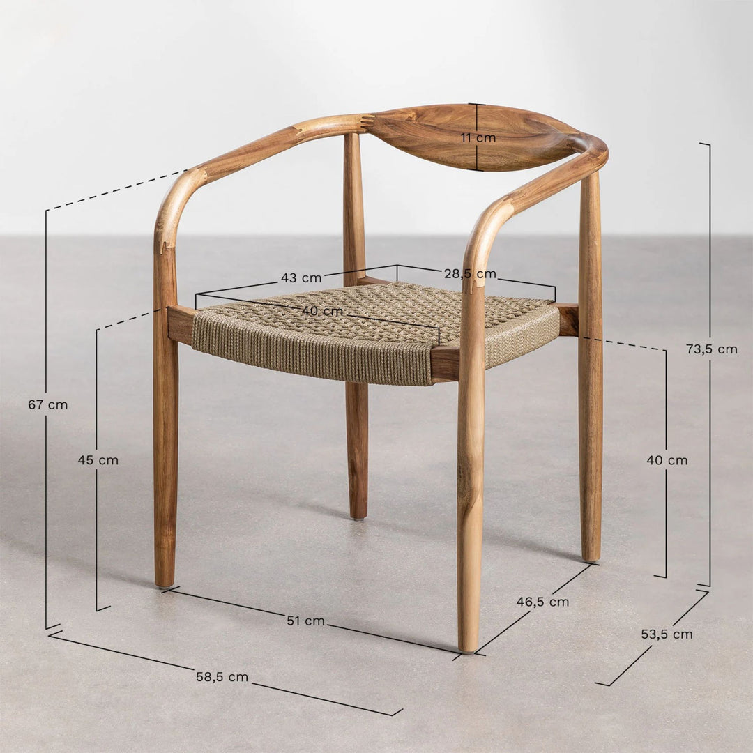Lot de 2 chaises SKLUM Mallory en bois d'acacia et tissu bouclé