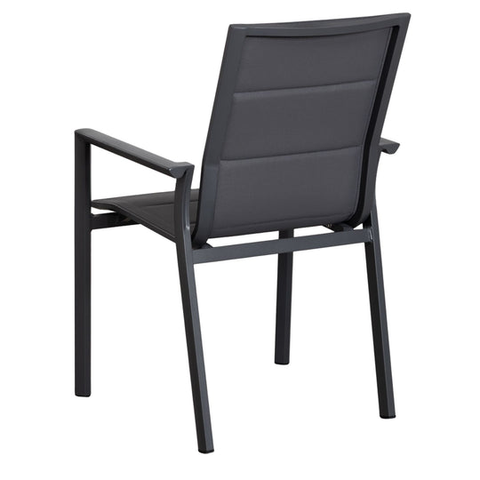 Lot de 2 chaises SKLUM Karena de jardin empilables avec accoudoirs en aluminium Gris graphite