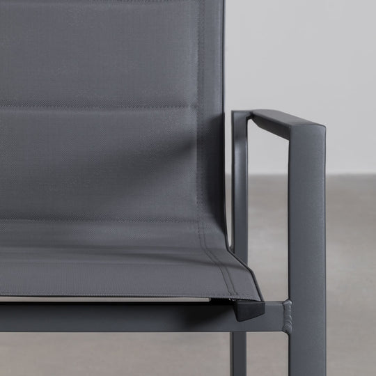Lot de 2 chaises SKLUM Karena de jardin empilables avec accoudoirs en aluminium Gris graphite