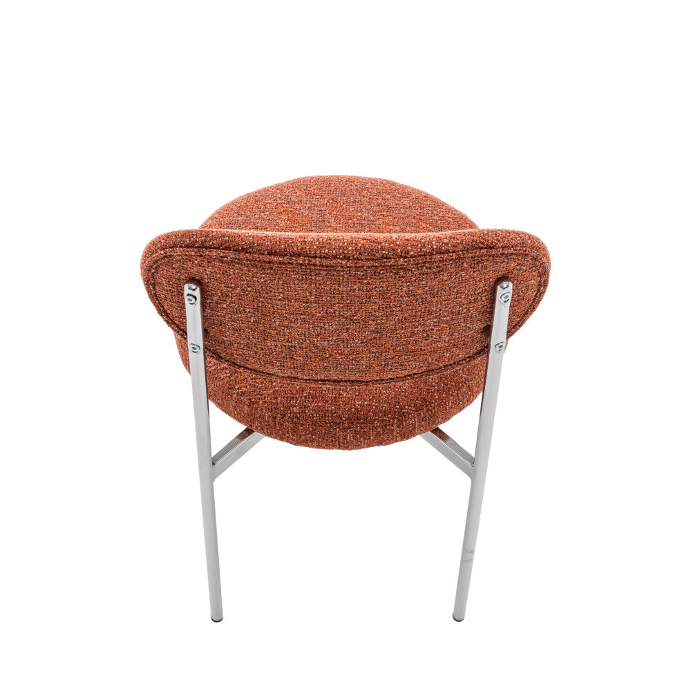 Lot de 2 chaises DRAWER Kyoto en tissu bouclette rouille et métal