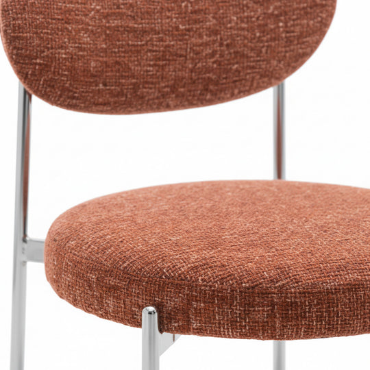 Lot de 2 chaises DRAWER Kyoto en tissu bouclette rouille et métal