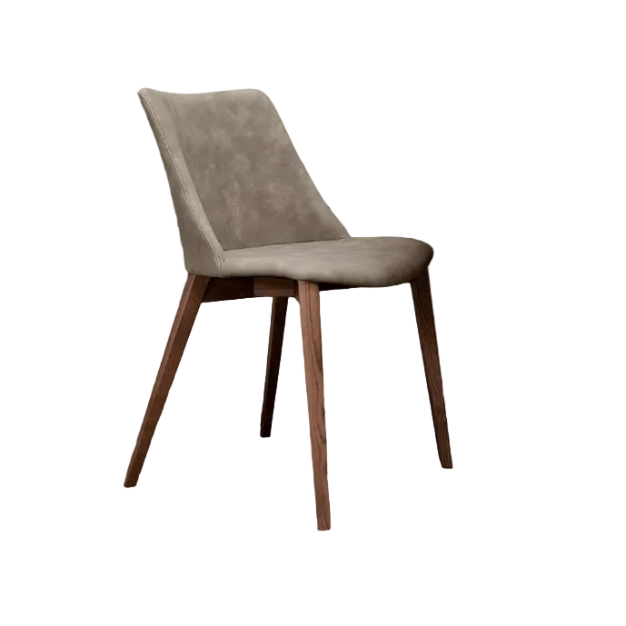 Lot de 2 chaises TONIN CASA Agata en bois clair et revêtement en éco-cuir beige