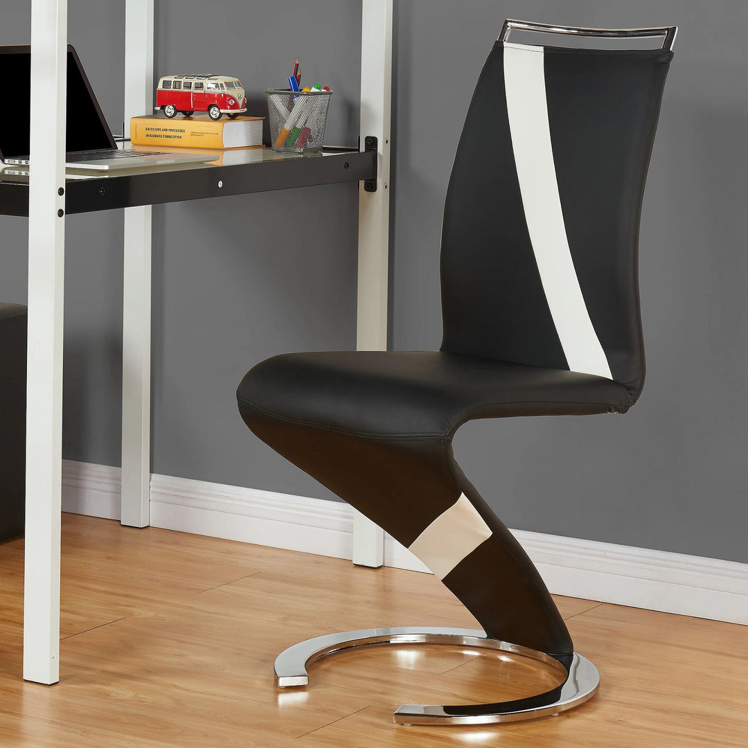 Lot de 2 chaises VENTE UNIQUE Twizy en Simili noir & blanc