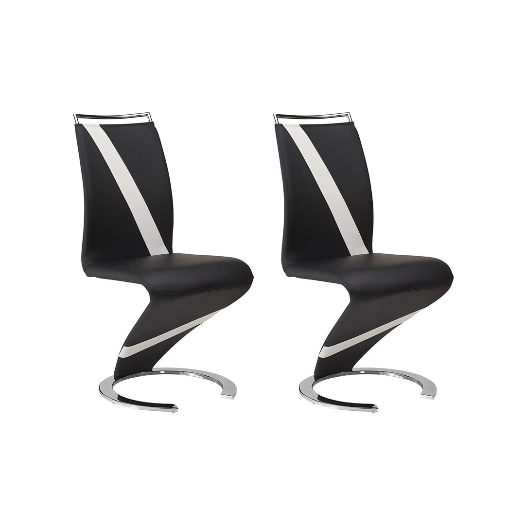 Lot de 2 chaises VENTE UNIQUE Twizy en Simili noir & blanc