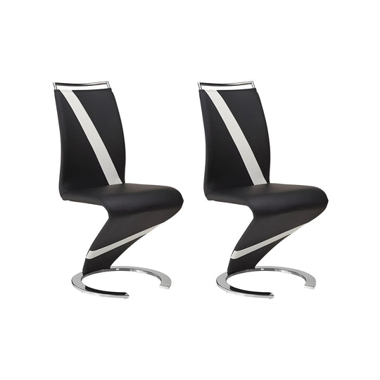 Lot de 2 chaises VENTE UNIQUE Twizy en Simili noir & blanc