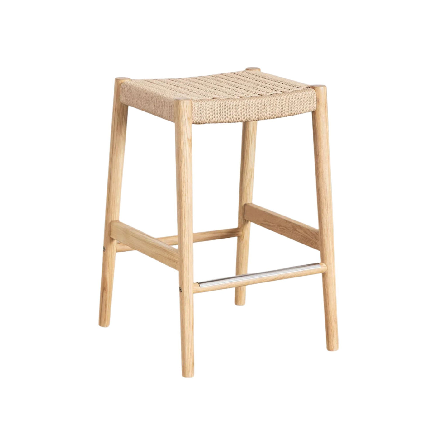 Lot de 2 tabourets hauts SKLUM Mara en Bois de Chêne et Corde Tressée (66 cm)