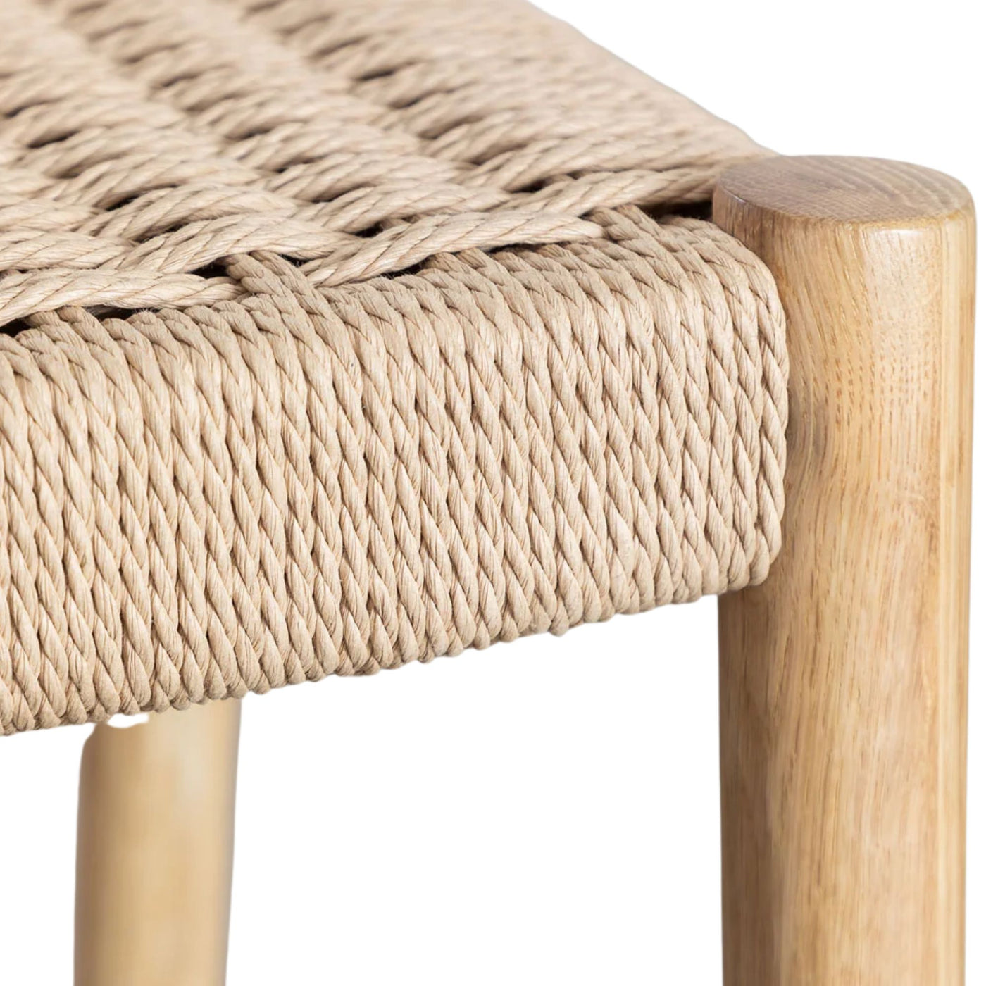 Lot de 2 tabourets hauts SKLUM Mara en Bois de Chêne et Corde Tressée (66 cm)