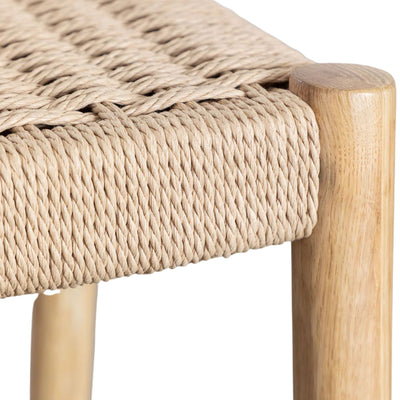 Lot de 2 tabourets hauts SKLUM Mara en Bois de Chêne et Corde Tressée (66 cm)