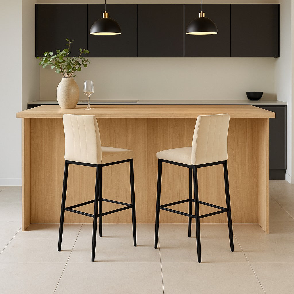 Lot de 2 tabourets Jade beige