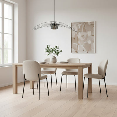 Lot de 4 chaises MARCKERIC Daia en tissu Beige et pieds noirs