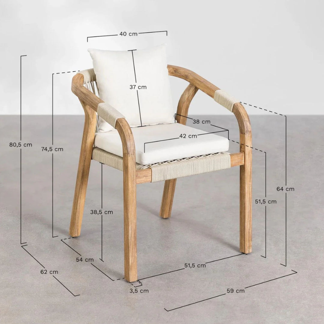 Lot de 2 chaises de jardin SKLUM Dubaï avec accoudoirs en bois d'acacia
