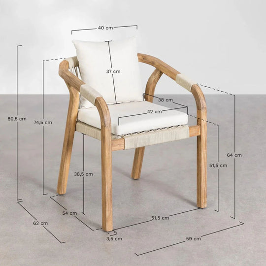 Lot de 2 chaises de jardin SKLUM Dubaï avec accoudoirs en bois d'acacia