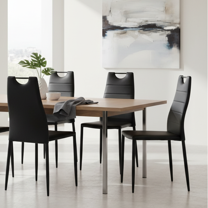 Lot de 4 chaises Gilly noir