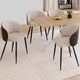 Lot de 4 chaises Idomya Léona  bi-matière taupe et marron pieds métal noirs