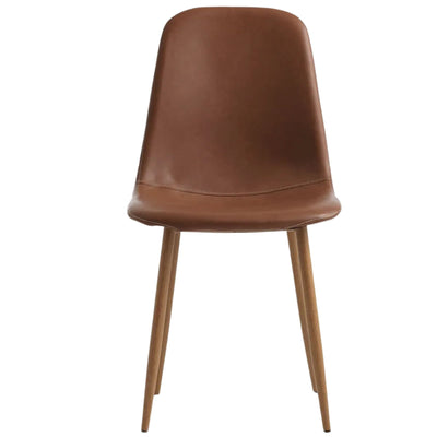 Lot de 4 chaises JYSK Jonstrup cognac/coloris chêne naturel