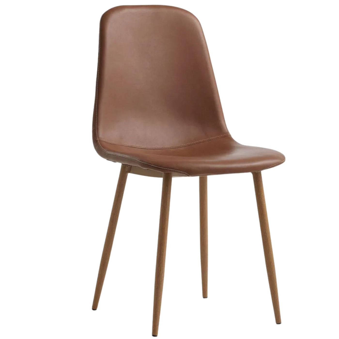 Lot de 4 chaises JYSK Jonstrup cognac/coloris chêne naturel