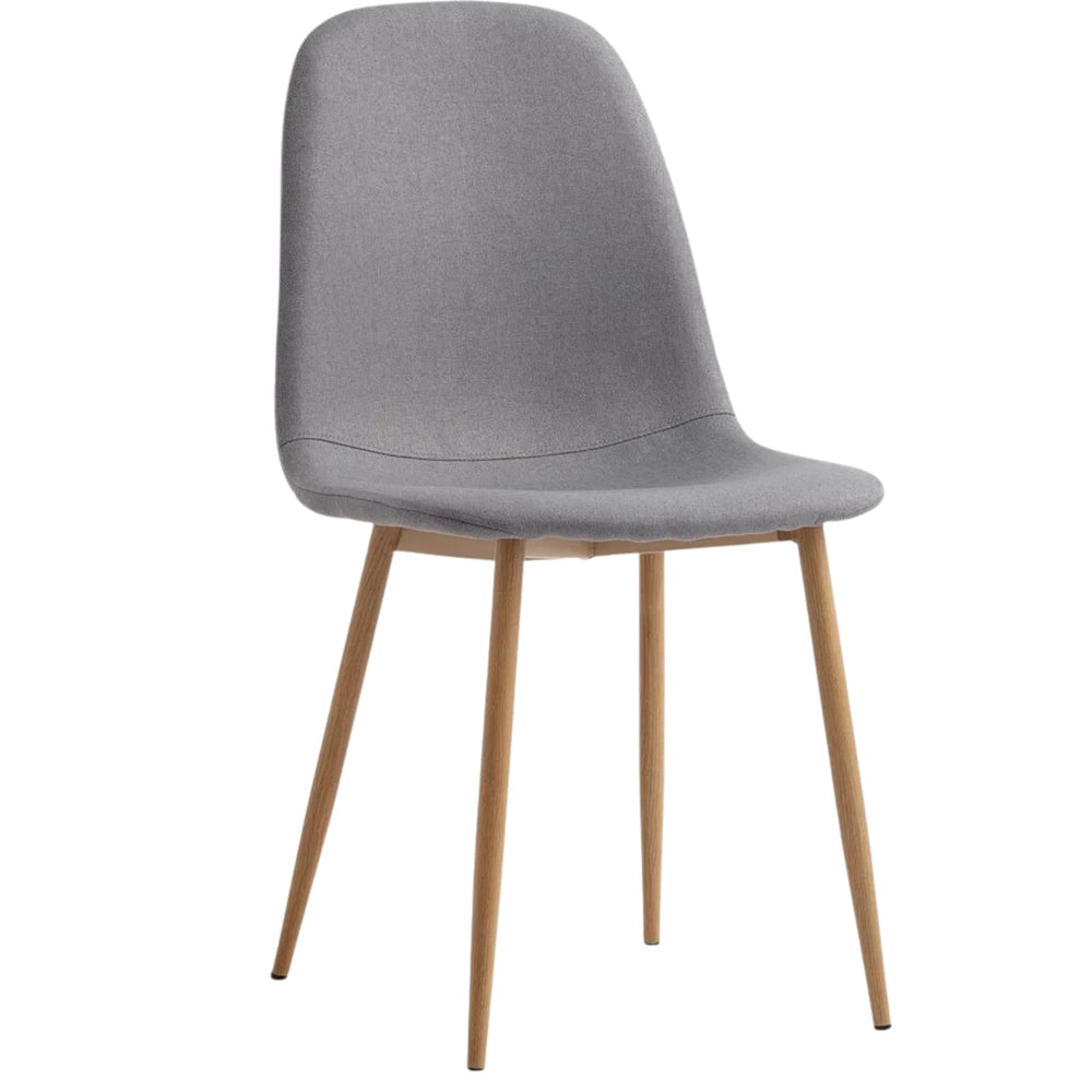 Lot de 4 chaises JYSK Jonstrup tissu gris/coloris chêne naturel