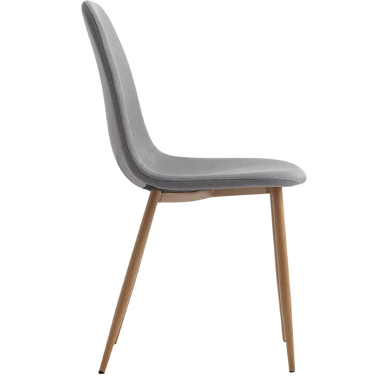 Lot de 4 chaises JYSK Jonstrup tissu gris/coloris chêne naturel