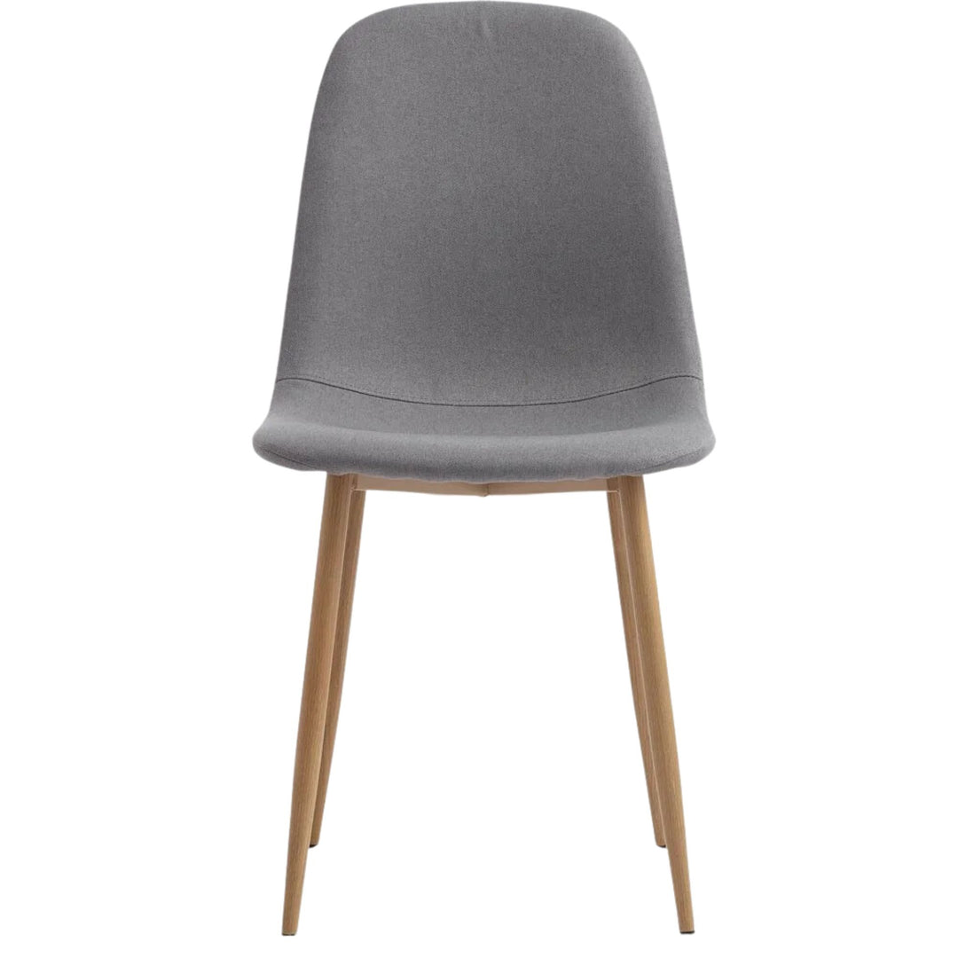 Lot de 4 chaises JYSK Jonstrup tissu gris/coloris chêne naturel