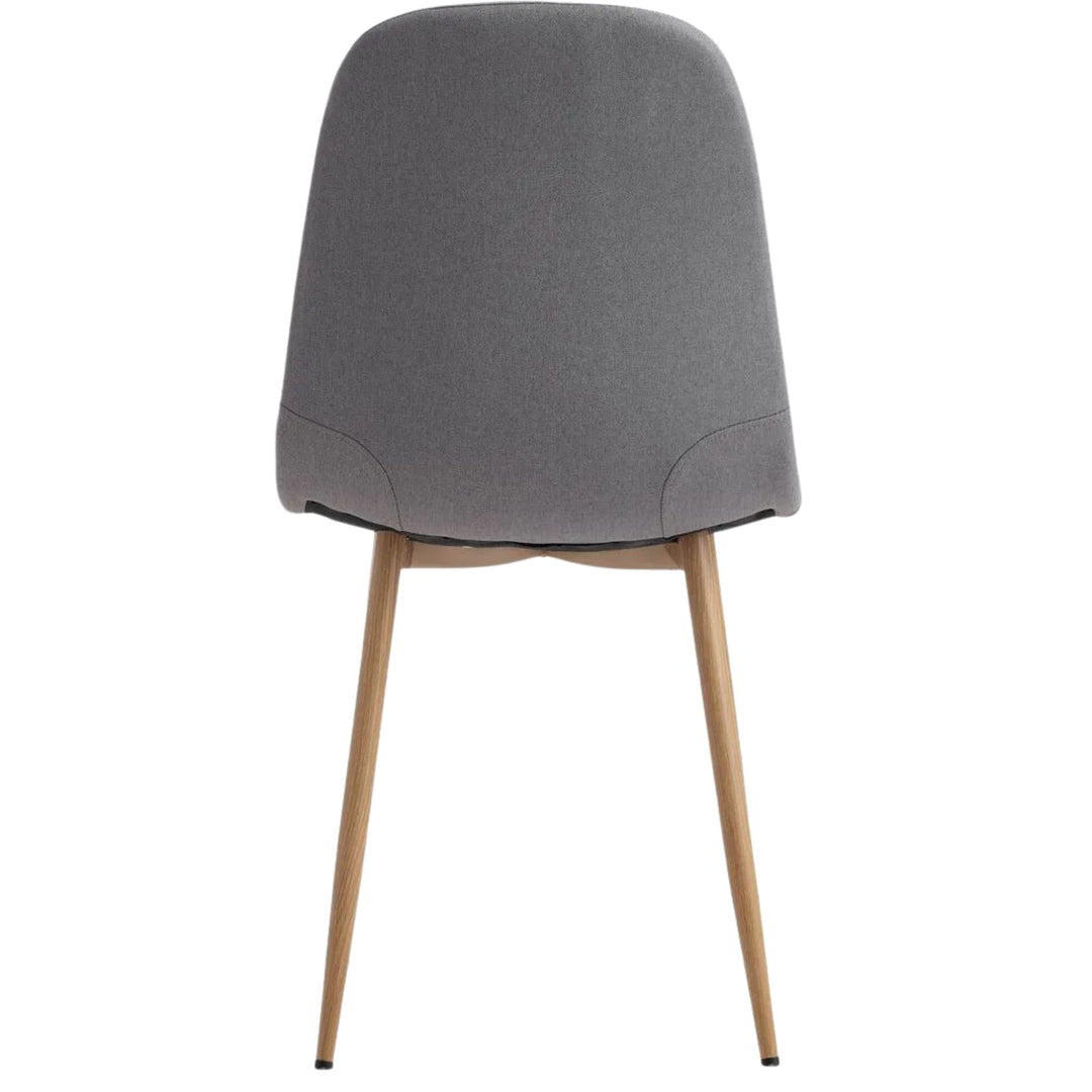 Lot de 4 chaises JYSK Jonstrup tissu gris/coloris chêne naturel