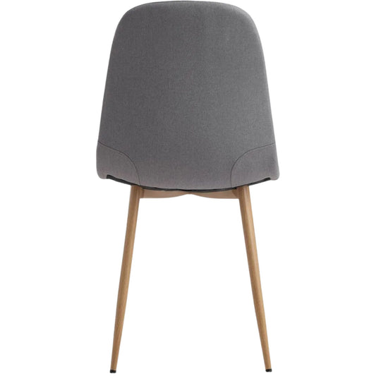 Lot de 4 chaises JYSK Jonstrup tissu gris/coloris chêne naturel