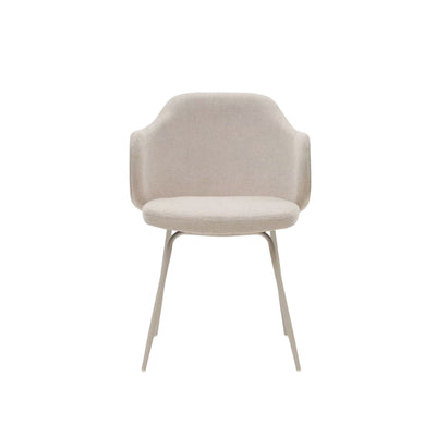 Lot de 4 Chaises KAVE HOME Yunia beige avec pieds en acier finition peinture beige FSC 100%