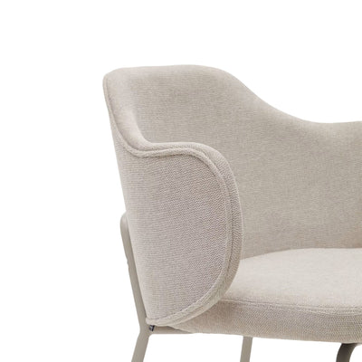 Lot de 4 Chaises KAVE HOME Yunia beige avec pieds en acier finition peinture beige FSC 100%