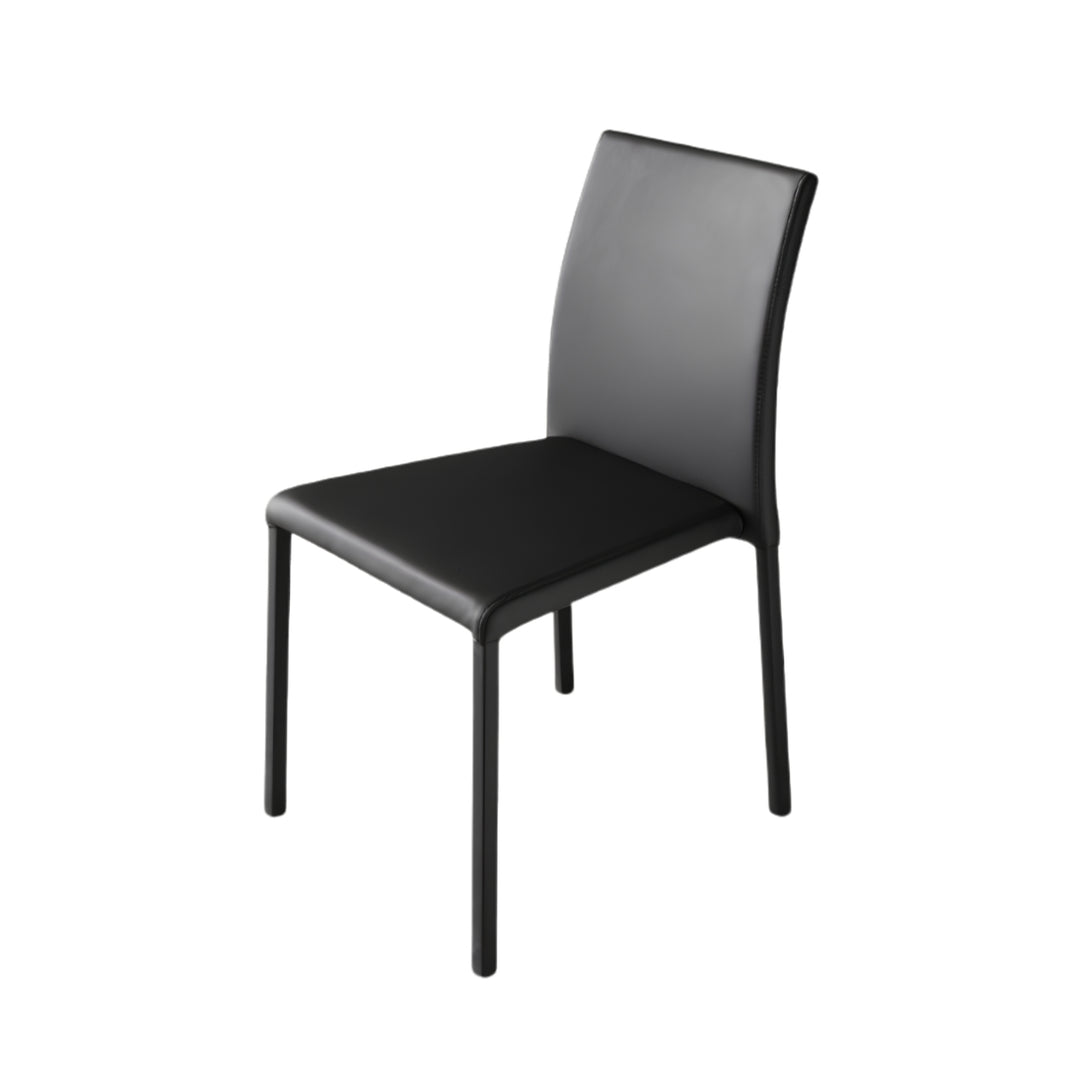 Lot de 4 Chaises LES TENDANCES Jazon en similicuir noir