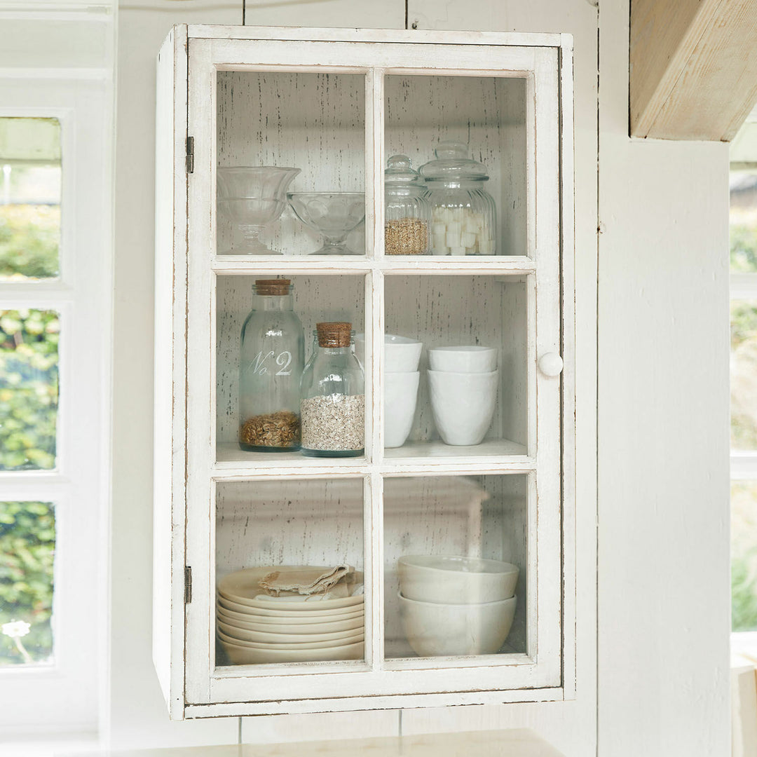 Lot 2 armoires suspendues LOBERON Piavo blanc vieilli — photo produit