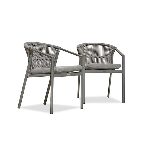 Lot de 2 fauteuils de jardin Remarquable Gambi gris anthracite — photo produit