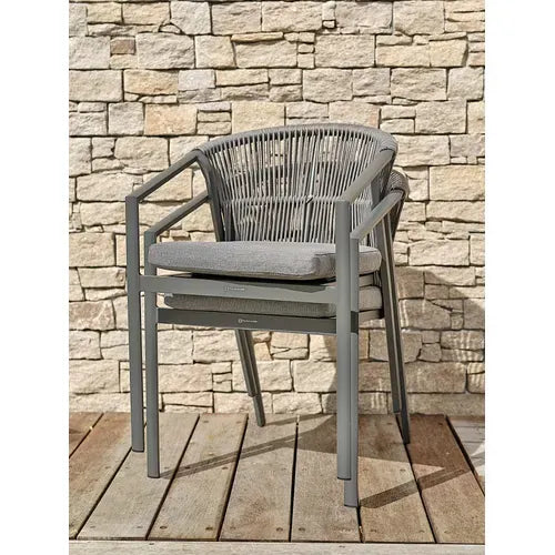 Lot de 2 fauteuils de jardin Remarquable Gambi gris anthracite — photo produit