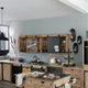 Lot 2 meubles hauts LOBERON Oakland en bois brute et métal noir — photo produit