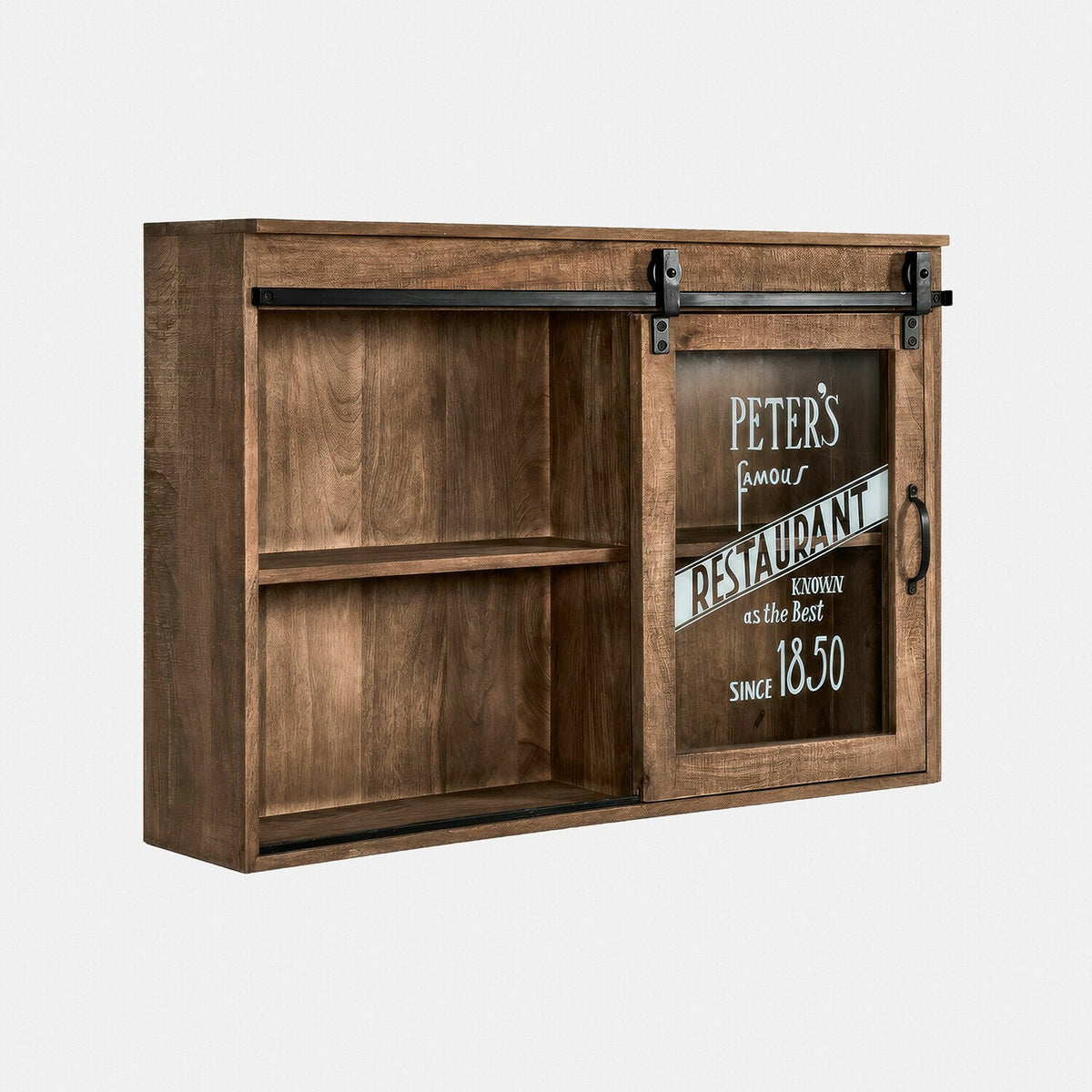 Lot 2 meubles hauts LOBERON Oakland en bois brute et métal noir — photo produit