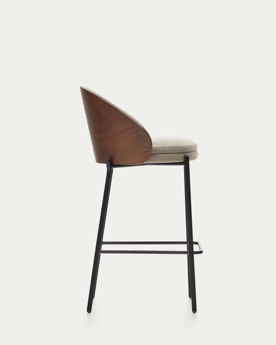 Lot de 2 tabourets KAVE HOME Eamy chenille marron clair 65cm — photo produit