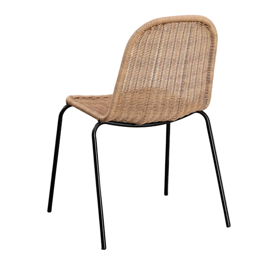 Lot de 4 chaises SKLUM Reiven empilable en rotin et métal — photo produit