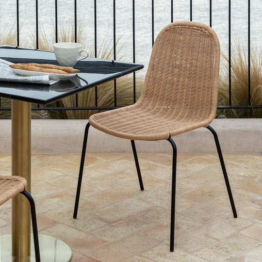Lot de 4 chaises SKLUM Reiven empilable en rotin et métal — photo produit
