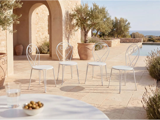 Lot de 4 chaises de jardin MYLIA Guermantes en métal blanc — photo produit