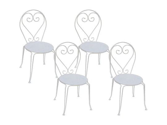 Lot de 4 chaises de jardin MYLIA Guermantes en métal blanc — photo produit
