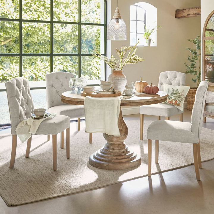 Lot de 5 chaises LOBERON Fulden crème capitonnées