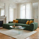 Canapé d'angle gauche Drawer LOUIS 3,5 places en tissu vert — photo produit