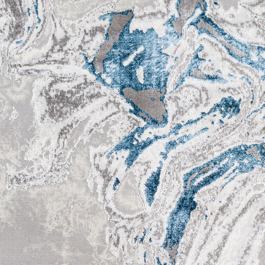 Tapis Abstrait Moderne Gris/Bleu Arras