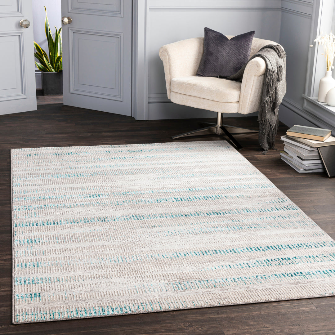Tapis Scandinave Moderne Gris/Bleu Brest