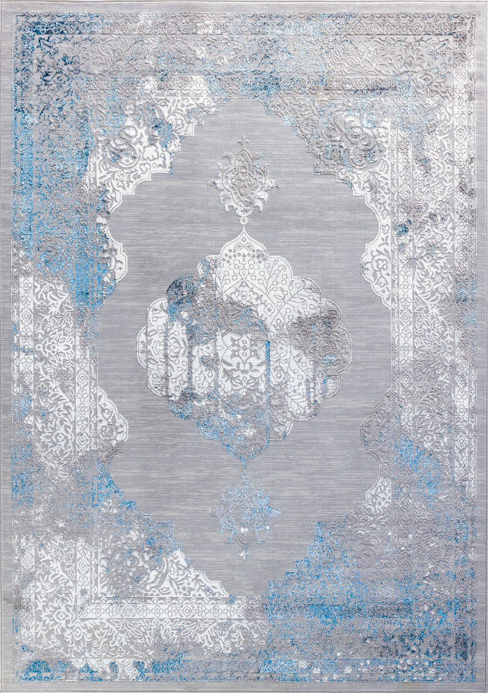 Tapis Vintage Oriental Gris/Bleu Carmel