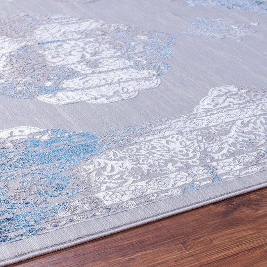 Tapis Vintage Oriental Gris/Bleu Carmel