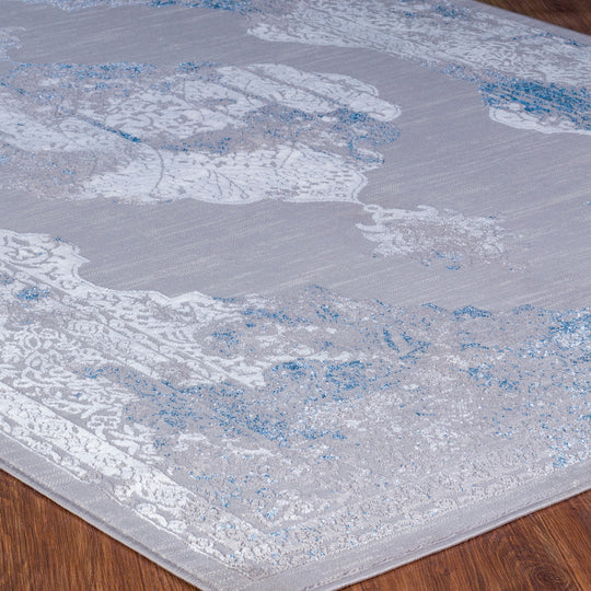 Tapis Vintage Oriental Gris/Bleu Carmel
