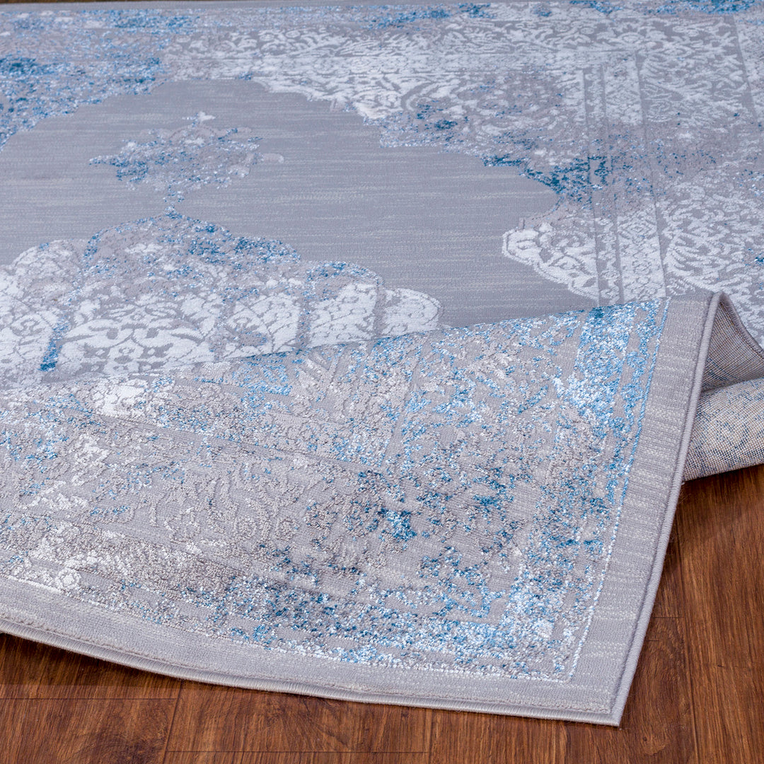 Tapis Vintage Oriental Gris/Bleu Carmel