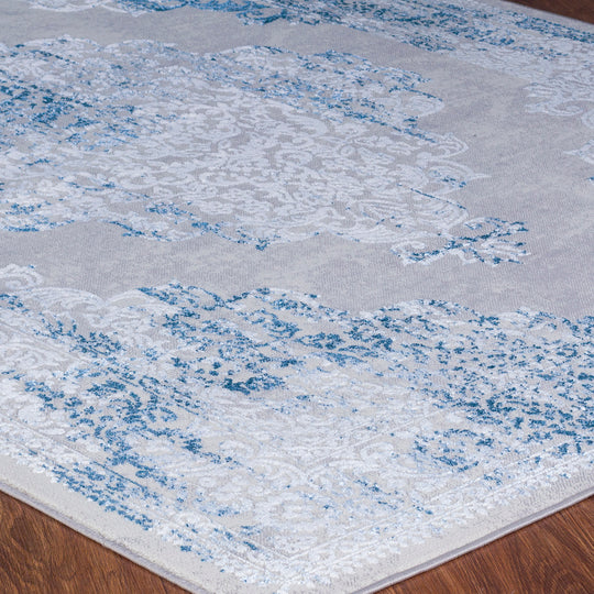Tapis Vintage Oriental Gris/Bleu Kokomo