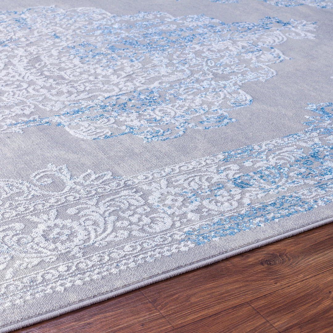 Tapis Vintage Oriental Gris/Bleu Kokomo