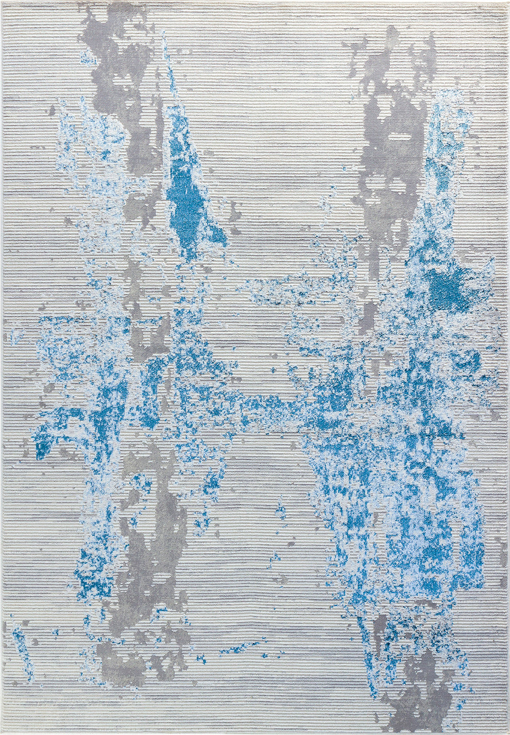Tapis Abstrait Moderne Gris/Bleu Fargo